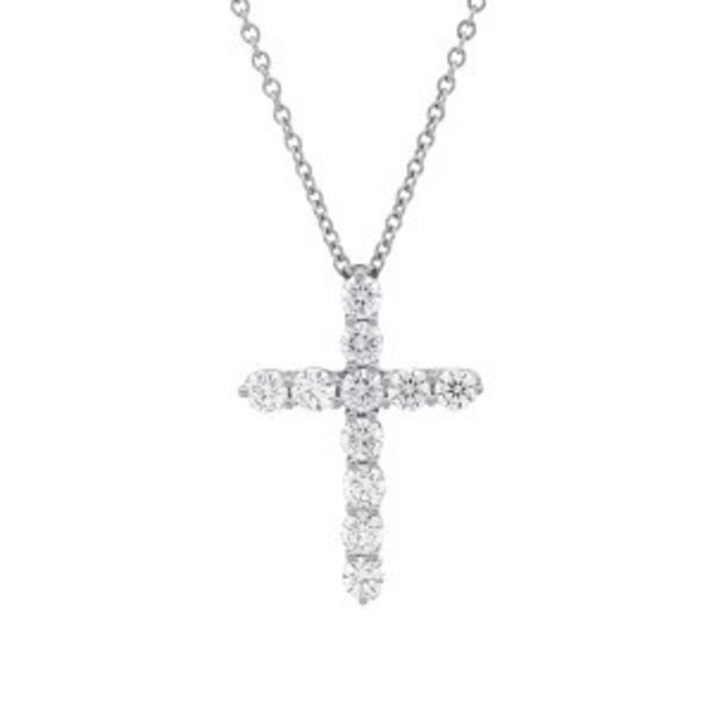 Tiffany Co Cross Necklace Platinum Diamond